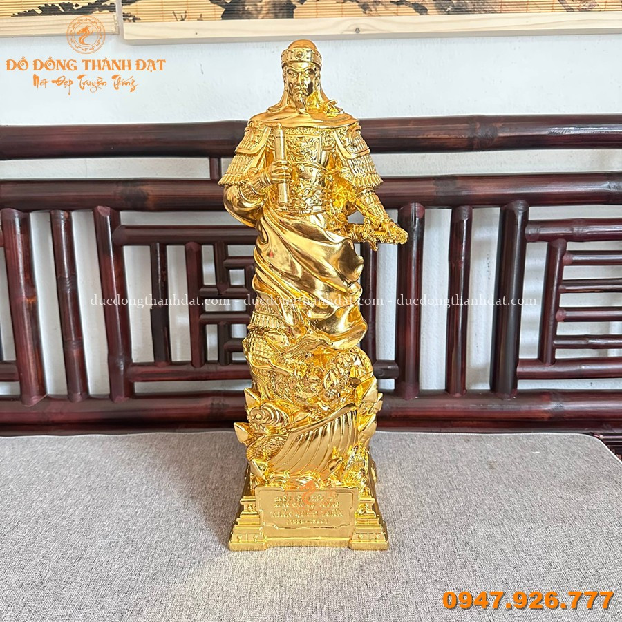 Tượng Trần Hưng Đạo Cầm Binh Thư Cao 42cm Dát Vàng CN 6 Tuong Tran Hung Dao Ma Vang 42cm (8)